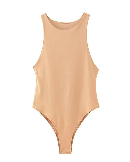 Beige swimsuit on a white background