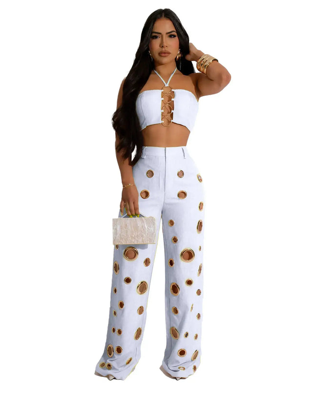 women's summer two-piece outfit - Chic Backless Dress 2025