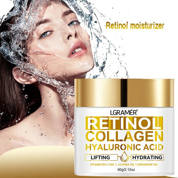 Retinol Face Cream – Anti-Wrinkle Moisturizer with Collagen & Hyaluronic Acid for Women & Men, Hydrating Skincare Formula