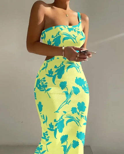 Ombre One Shoulder Cutout Bodycon Dress – Sexy Summer Style 2025