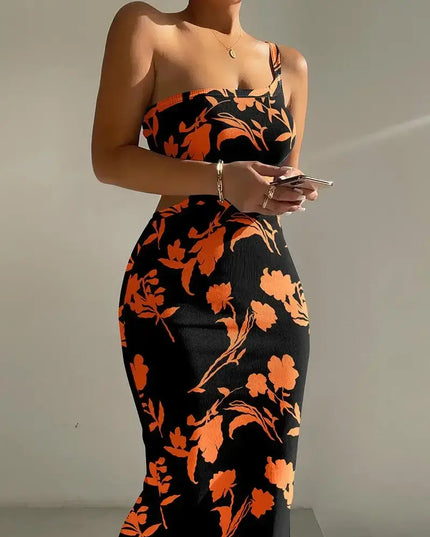 Ombre One Shoulder Cutout Bodycon Dress – Sexy Summer Style 2025