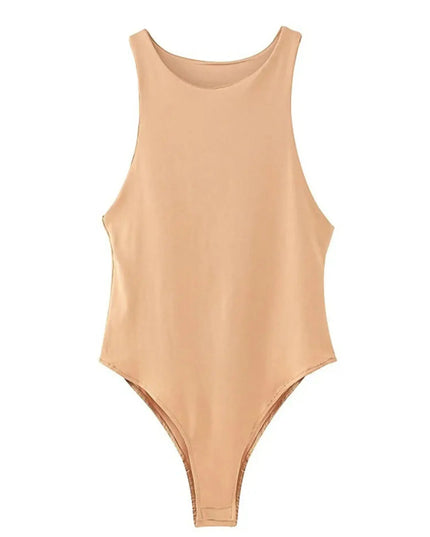 Beige swimsuit on a white background