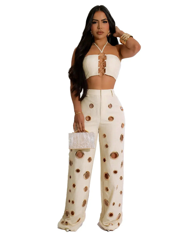 women's summer two-piece outfit - Chic Backless Dress 2025