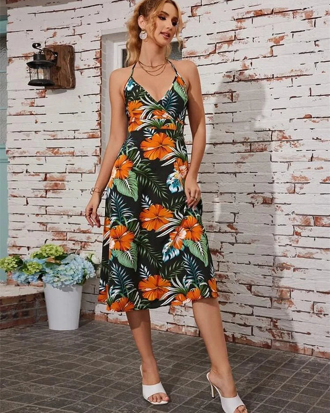 Women's Summer Strapless Halter Dress