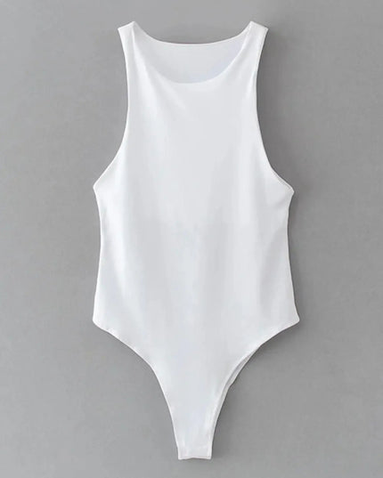 White bodysuit on a gray background