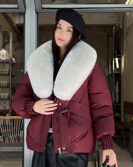 Large Size Straight Thickened Cotton-padded Coat