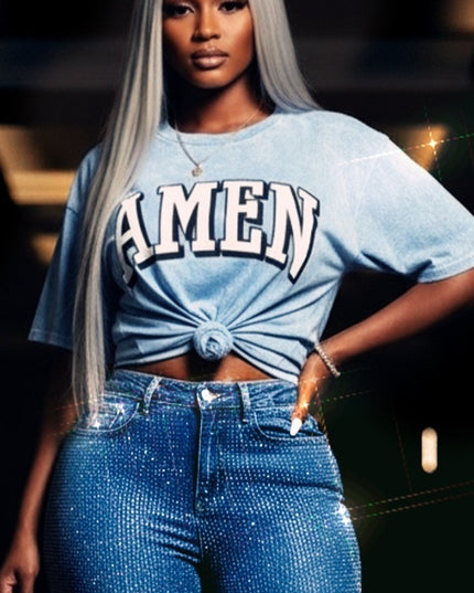 Loose Short Sleeves T-shirt Round Neck