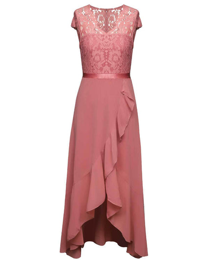 New Elegant Lace Party Dress, Ladies' Long Formal Evening Dress, Floral Embroidery Bridesmaid Dress