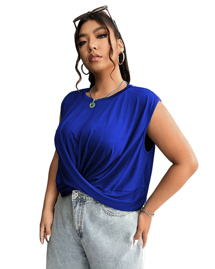 Women's Fashion Casual Style Round Neck Sleeveless Vest Top