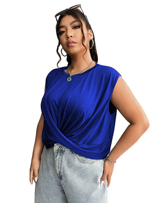 Women's Fashion Casual Style Round Neck Sleeveless Vest Top