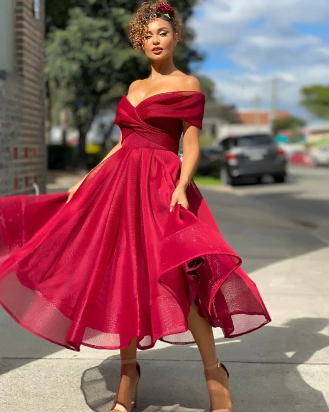 Womens Solid Casual Party Night Dress Club Off Shoulder Gown Elegant Backless Sexy Dress Birthday