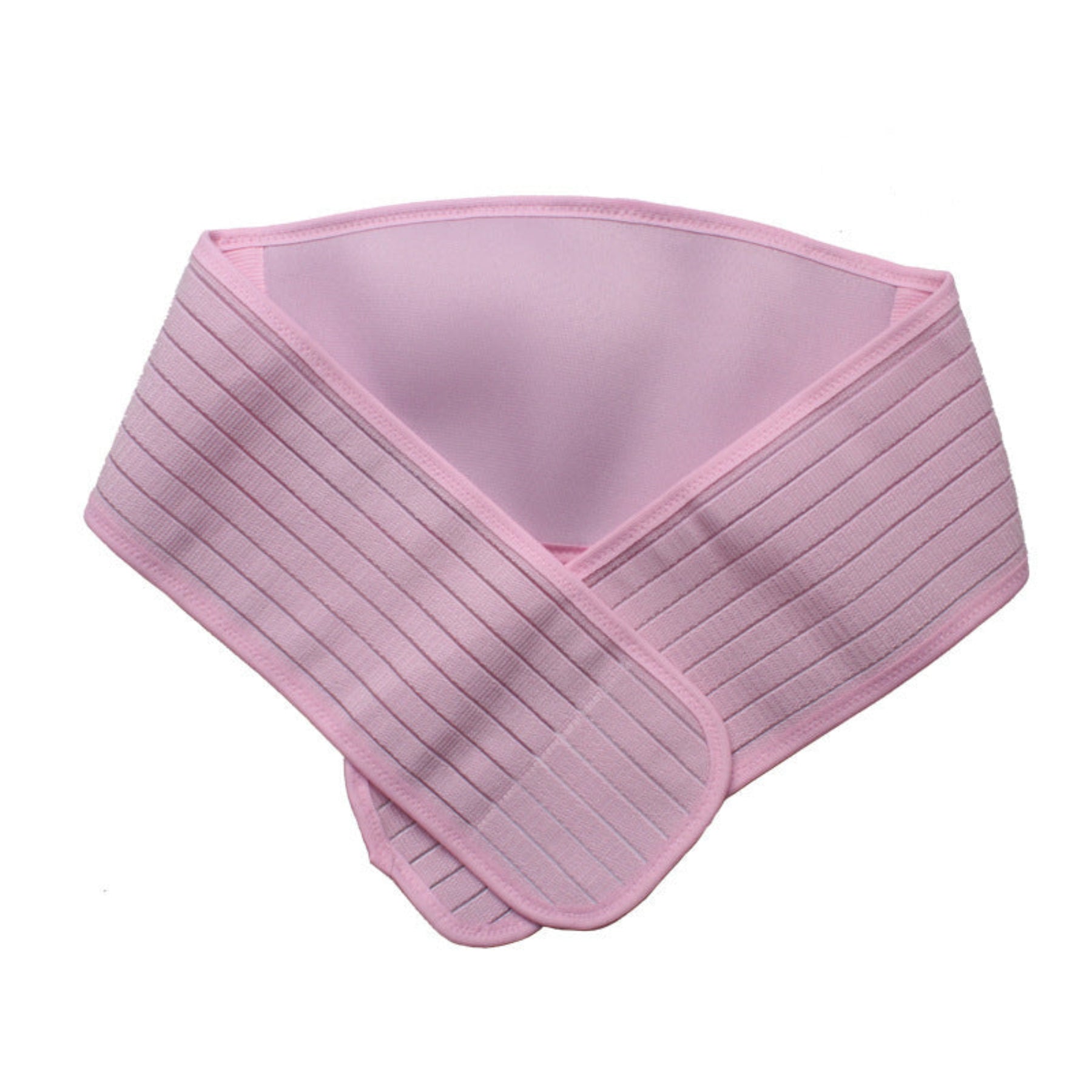 Pink satin headband on a white background