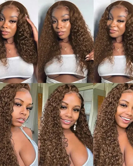 13x4 Brown Curly Wig – Pre-Plucked & Glueless