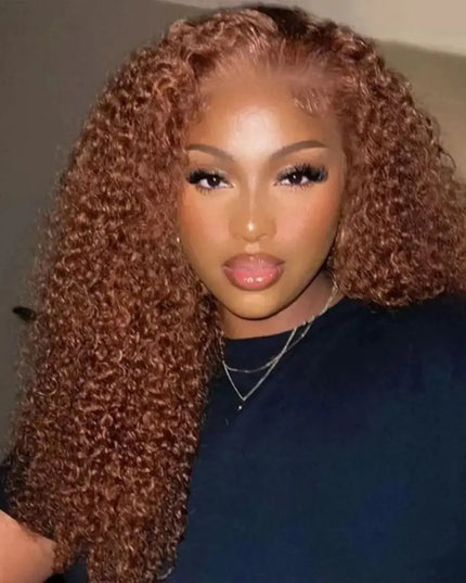13x4 Brown Curly Wig – Pre-Plucked & Glueless