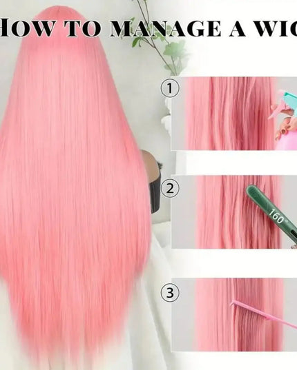 13x6 HD Light Pink Bone Straight Lace Front Wig – 36 Inch 100% Brazilian Human Hair, Glueless Natural Look for Women