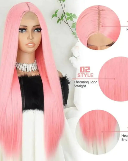 13x6 HD Light Pink Bone Straight Lace Front Wig – 36 Inch 100% Brazilian Human Hair, Glueless Natural Look for Women
