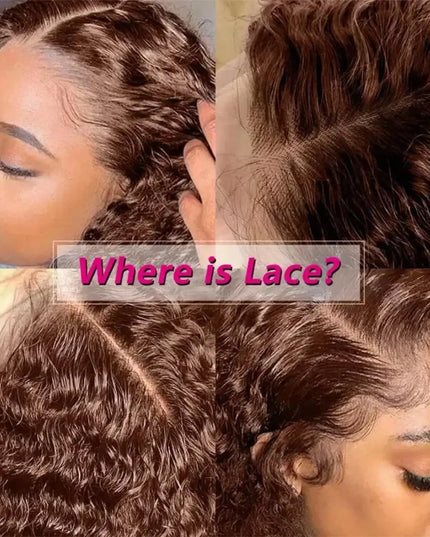 Close-up of a lace wig with text asking 'Where is Lace?'