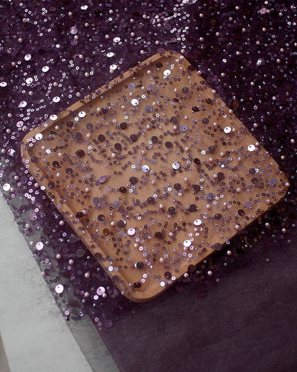 Sequined Pearl Embroidery Lace Asymmetric Single Sleeve Dress