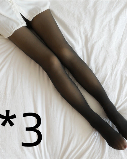 Fake Translucent Plus Size Leggings Fleece Lined Tights Fall And Winter Warm Fleece Pantyhose Women Fleece Lined Pantyhose Thermal Winter Tights