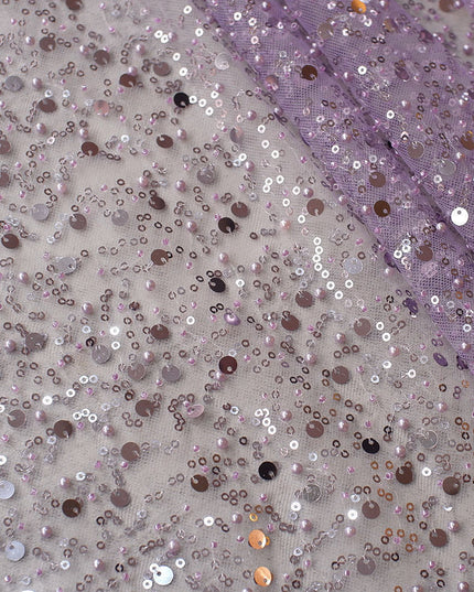 Sequined Pearl Embroidery Lace Asymmetric Single Sleeve Dress