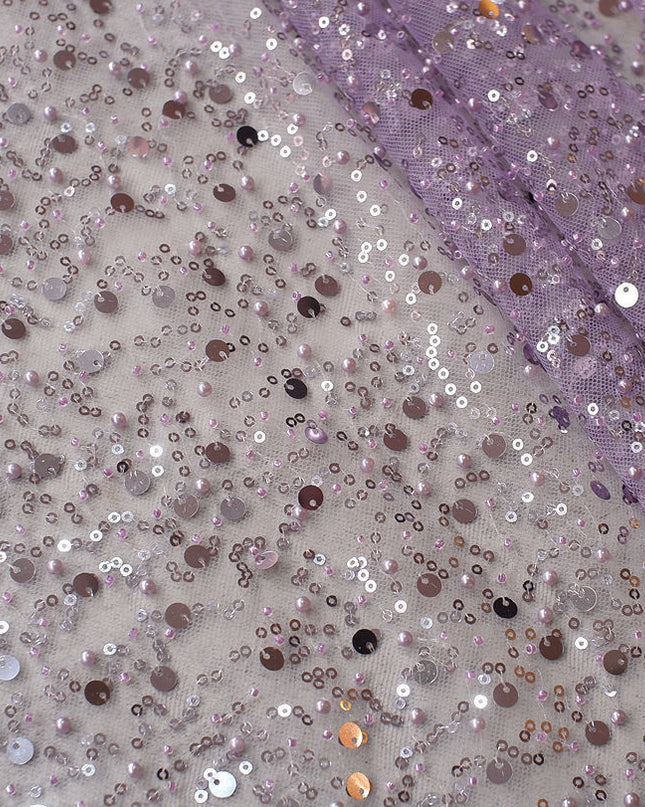 Sequined Pearl Embroidery Lace Asymmetric Single Sleeve Dress