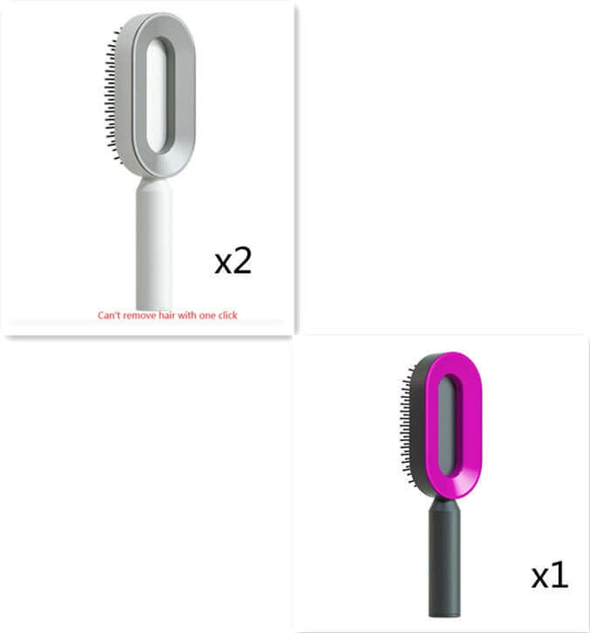Two hair removal brushes, one white and one with a pink handle, on a white background.