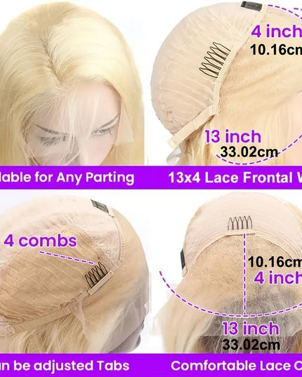 4x4 Lace Closed Non-toxic Wig, Synthetic Wig, Straight Wave Head, 10-inch Non-adhesive Lace Front Piece, Suitable For The Whole Scene.