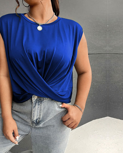 Women's Fashion Casual Style Round Neck Sleeveless Vest Top