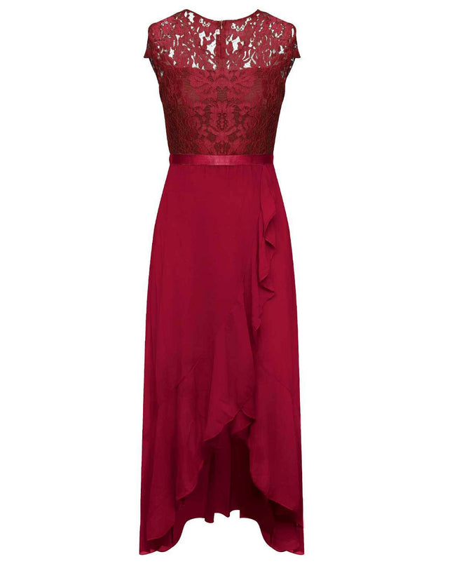 New Elegant Lace Party Dress, Ladies' Long Formal Evening Dress, Floral Embroidery Bridesmaid Dress