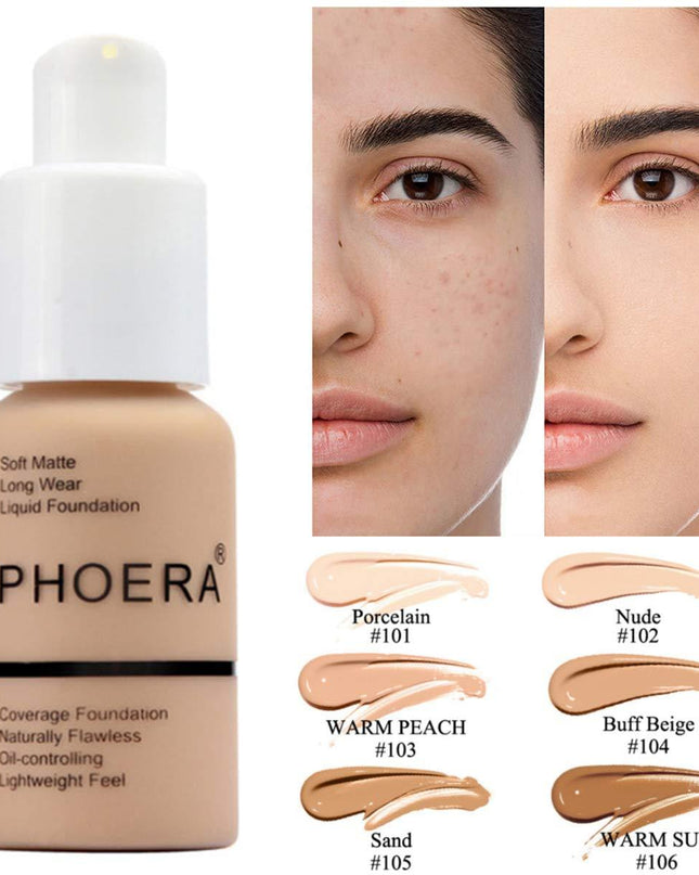 Explosive Press Type Oil Control Matte Concealer Foundation Cream with shades for flawless skin.