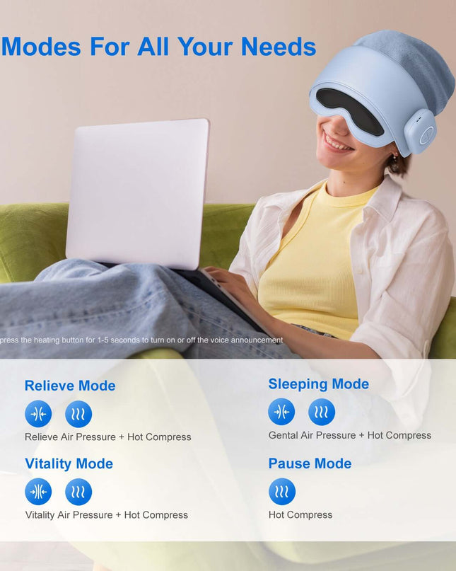 2025 Best-Selling Smart Head Massager With Eye Relief & Heating Function
