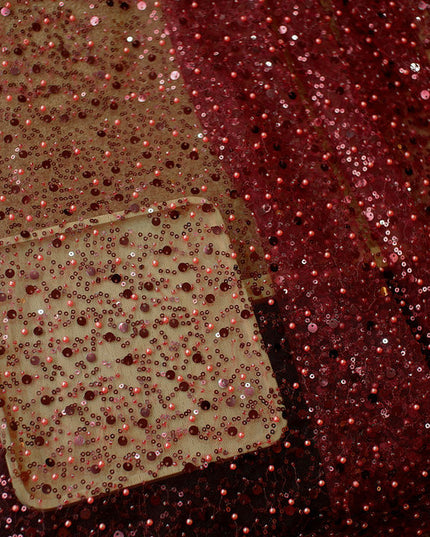 Sequined Pearl Embroidery Lace Asymmetric Single Sleeve Dress