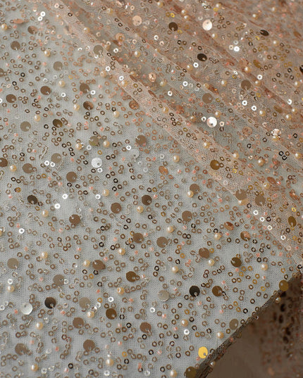 Sequined Pearl Embroidery Lace Asymmetric Single Sleeve Dress