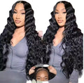 Woman with long black wavy hair wearing a gray outfit, with a smaller inset showing a child.