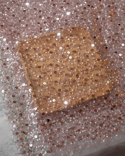 Sequined Pearl Embroidery Lace Asymmetric Single Sleeve Dress