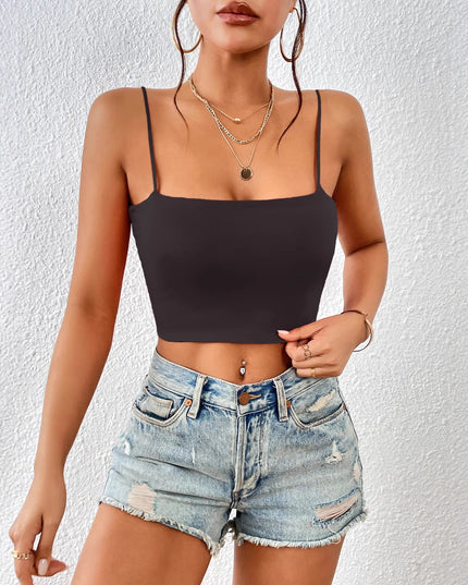 Crop Top With Sexy Camisole Inside And Outside