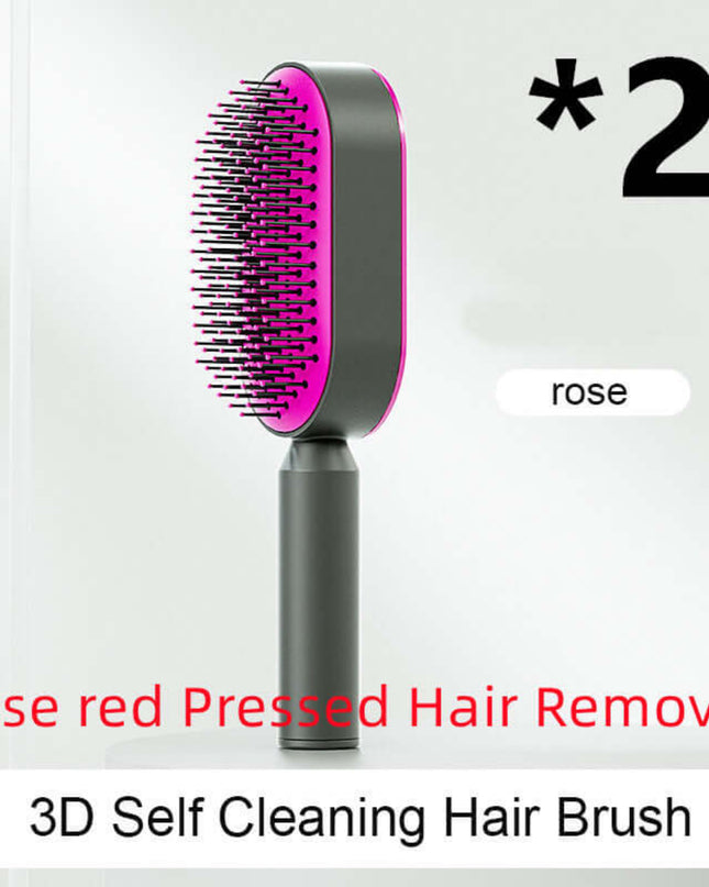 Hair removal brush with pink bristles on a white background