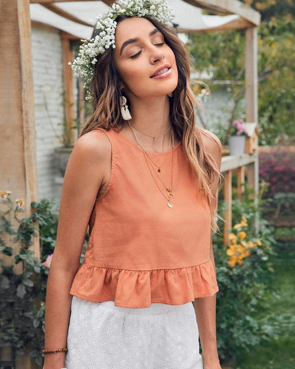 Women's Solid Color T-shirt Round Neck Versatile Pullover Top