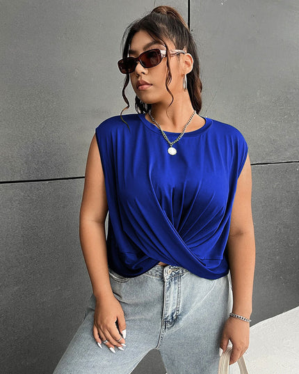 Women's Fashion Casual Style Round Neck Sleeveless Vest Top