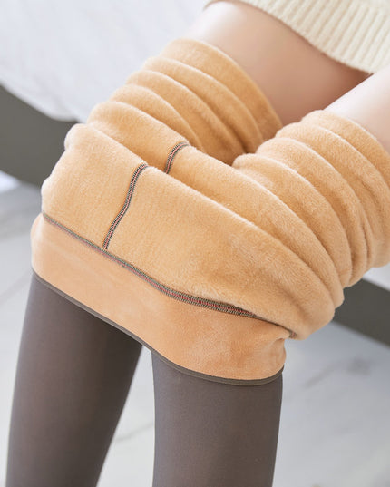 Fake Translucent Plus Size Leggings Fleece Lined Tights Fall And Winter Warm Fleece Pantyhose Women Fleece Lined Pantyhose Thermal Winter Tights