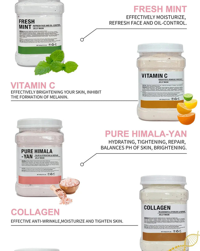 6PCS Jelly Mask Powder Wholesale 650G Professional Masks Beauty Salon Use Facial Skin Care Products - EMMA STORE SHOP