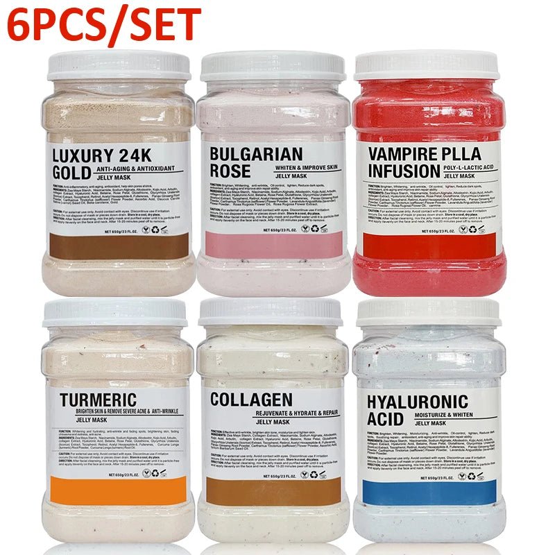 6PCS Jelly Mask Powder Wholesale 650G Professional Masks Beauty Salon Use Facial Skin Care Products - EMMA STORE SHOP