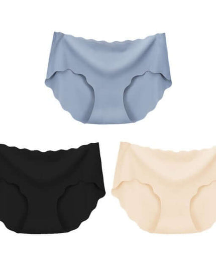 3Pcs Seamless Underwear Silk For Women Panties Lingerie Sexy