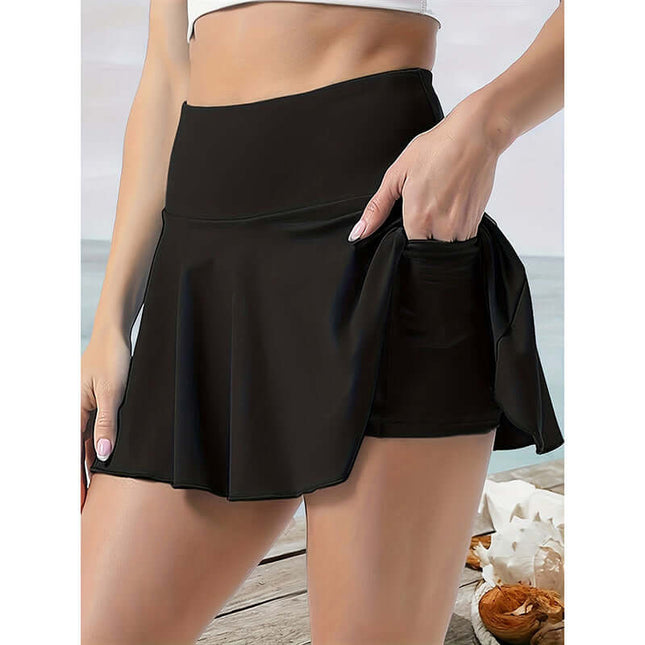 Women's Athletic Tennis Skirts with Pockets - High Waisted
