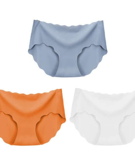 3Pcs Seamless Underwear Silk For Women Panties Lingerie Sexy