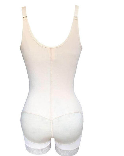 Back view of a nude full body shaper bodysuit, designed for waist and tummy control, ideal for daily wear.