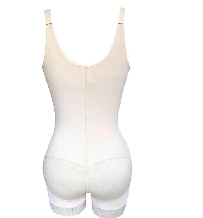 Back view of a nude full body shaper bodysuit, designed for waist and tummy control, ideal for daily wear.