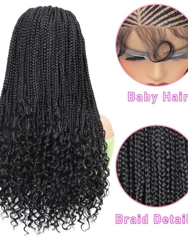 Black braided hair extension with close-up details on a white background