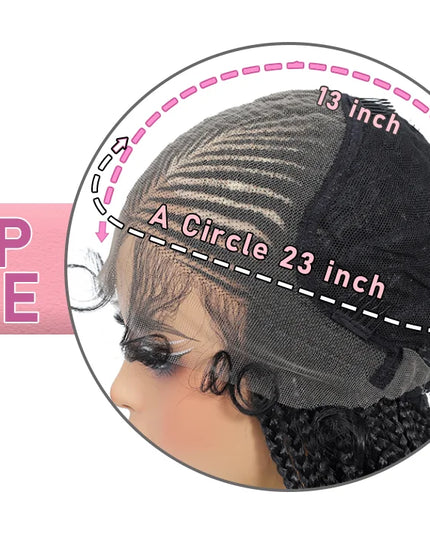 Wig cap with measurements on a white background