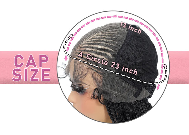 Wig cap with measurements on a white background